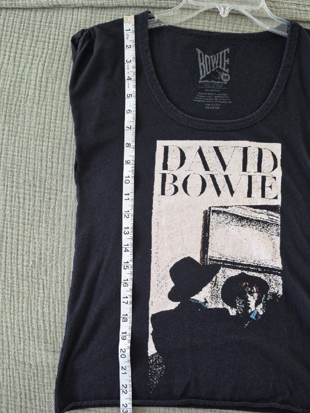 David Bowie Black Graphic Band Sleeveless Tee - Picture 8 of 8